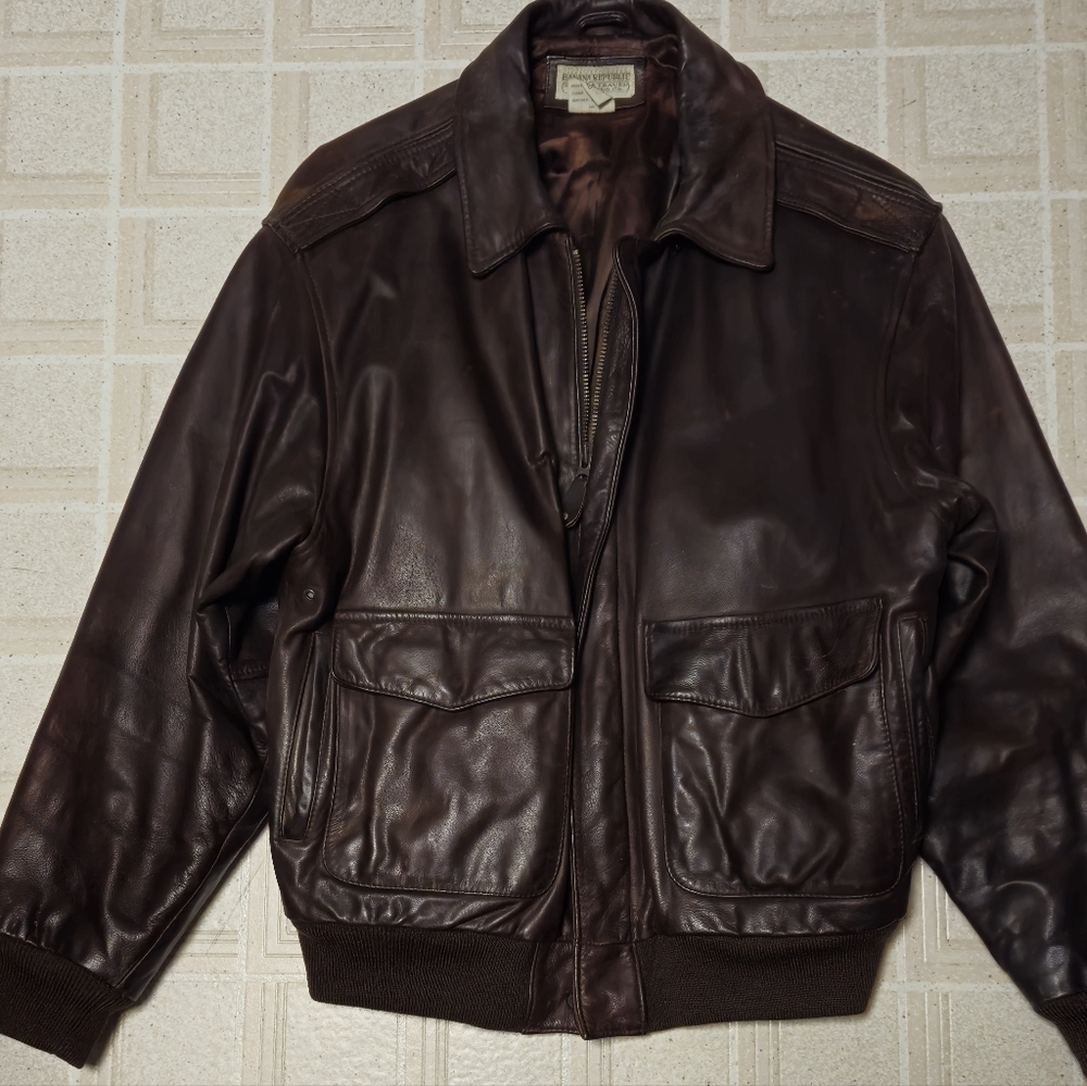 Vintage Banana Republic Safari and Travel Company, leather jacket, size 40